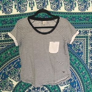 black and white striped tee